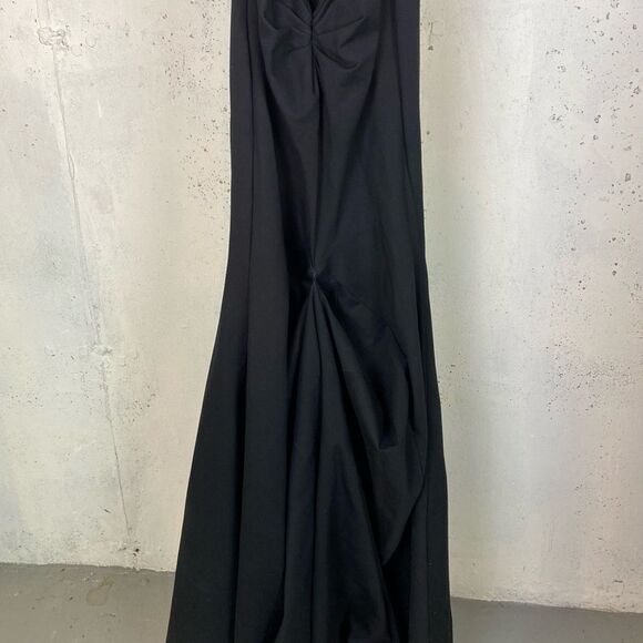#702 SHERRI HILL Black Formal Open Back Gown - Picture 7 of 8